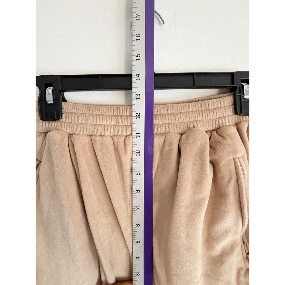 Skims Velour Jogger Lounge Pants Women’s Small Honey Beige Soft Plush Drawstring - Picture 4 of 10